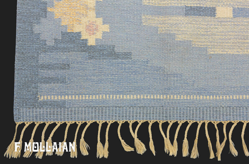 Semi-Antique Swedish Kilim n°:14040292